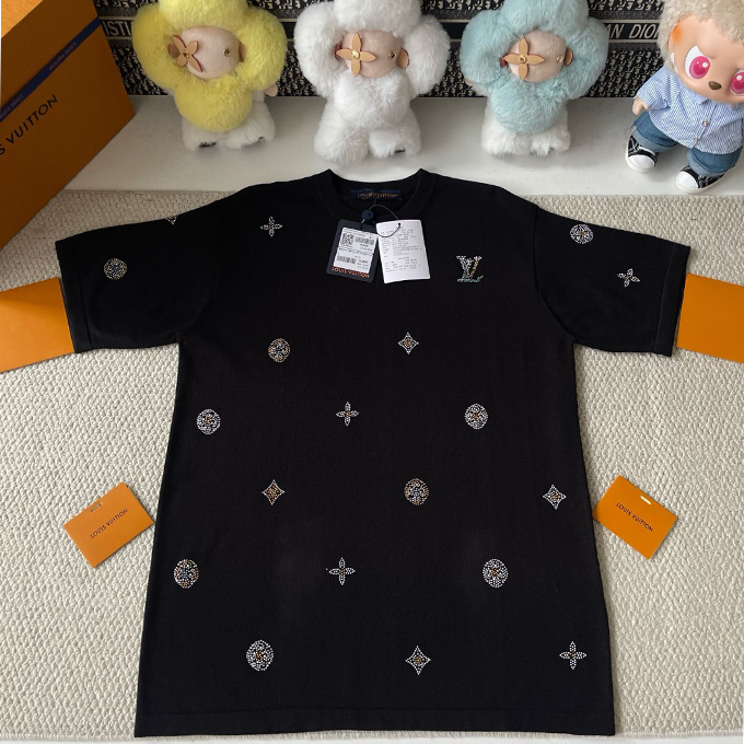 lv louis vuitton crystal monogram t-shirt